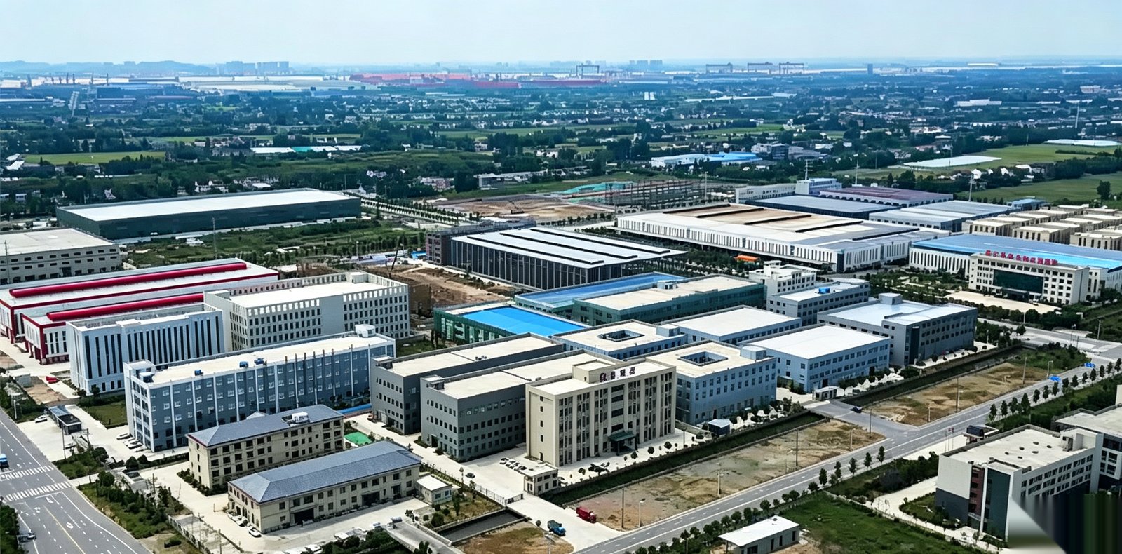 Aerial view of the PURETH medical device manufacturing campus in Jingjiang, Jiangsu, China