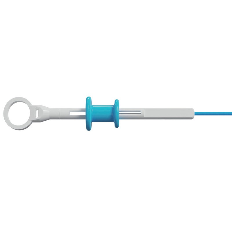 Tooth-shape forceps handle with blue slider and sheath