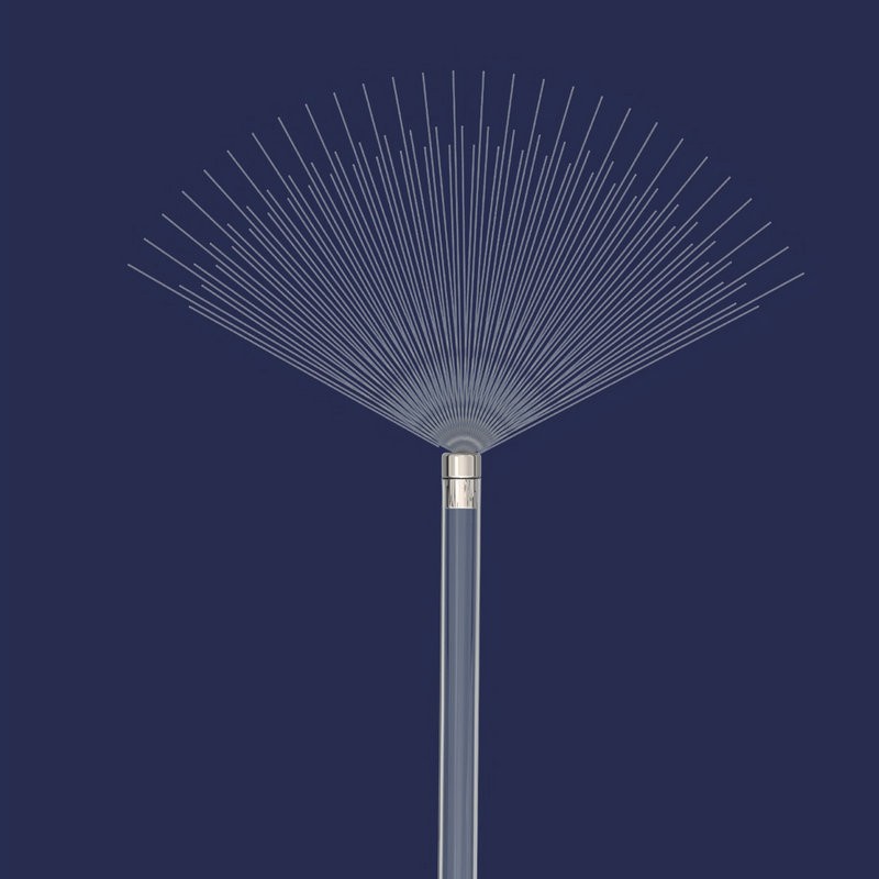 Misty fan spray tip on dark background