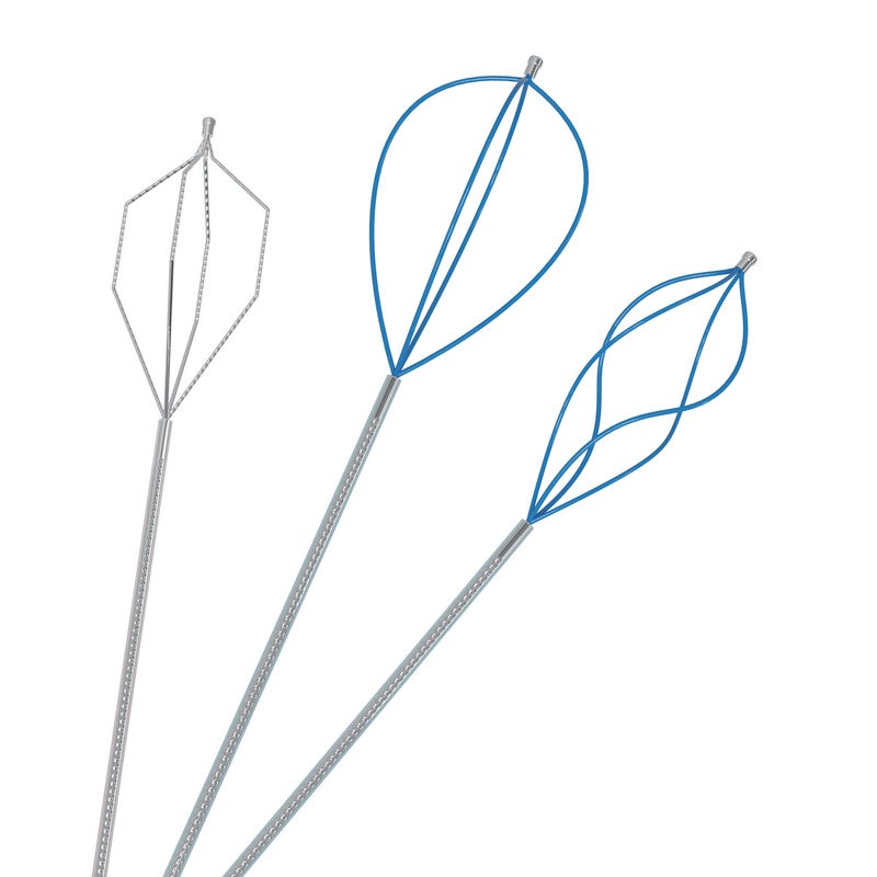 PURETH disposable endoscope stone extraction baskets in diamond, round and spiral shapes